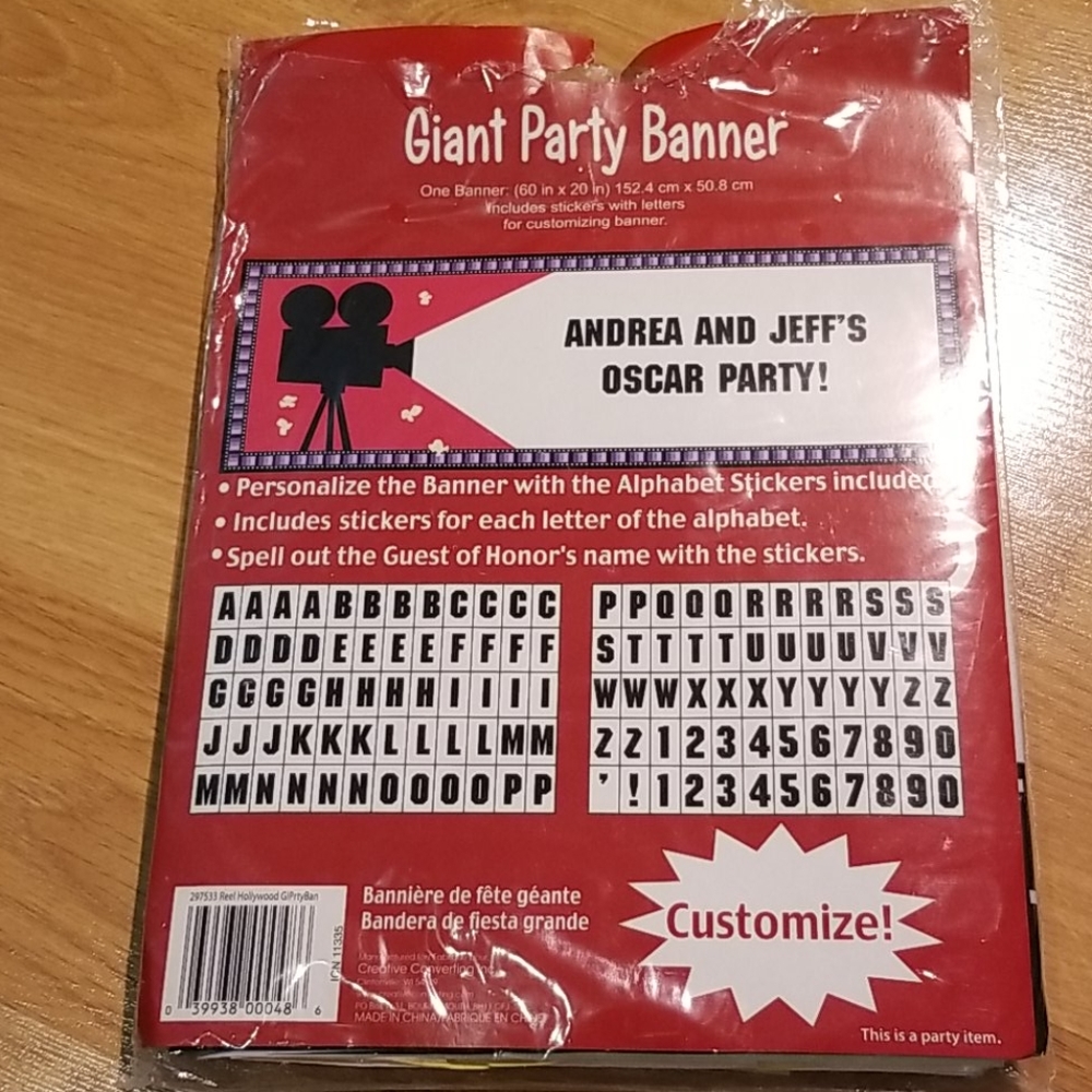 Giant customizable party banner with stickers